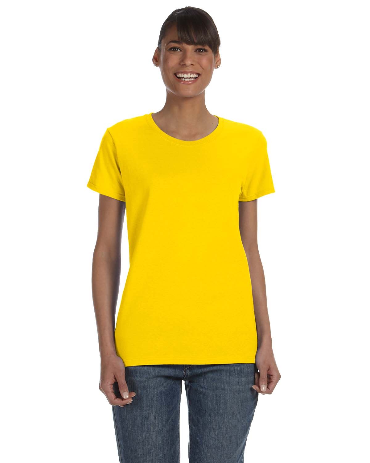 Gildan Womens T-Shirt Short Sleeves Heavy Cotton Ladies 5.3 oz Missy Fit MG500L - Picture 9 of 31