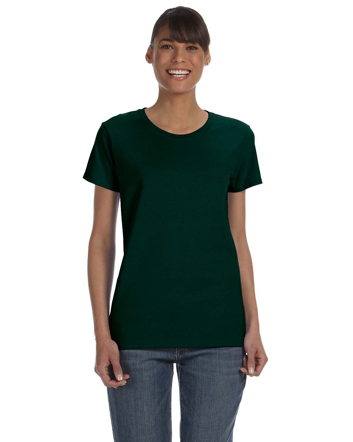 Gildan Womens T-Shirt Short Sleeves Heavy Cotton Ladies 5.3 oz Missy Fit MG500L - Picture 12 of 31