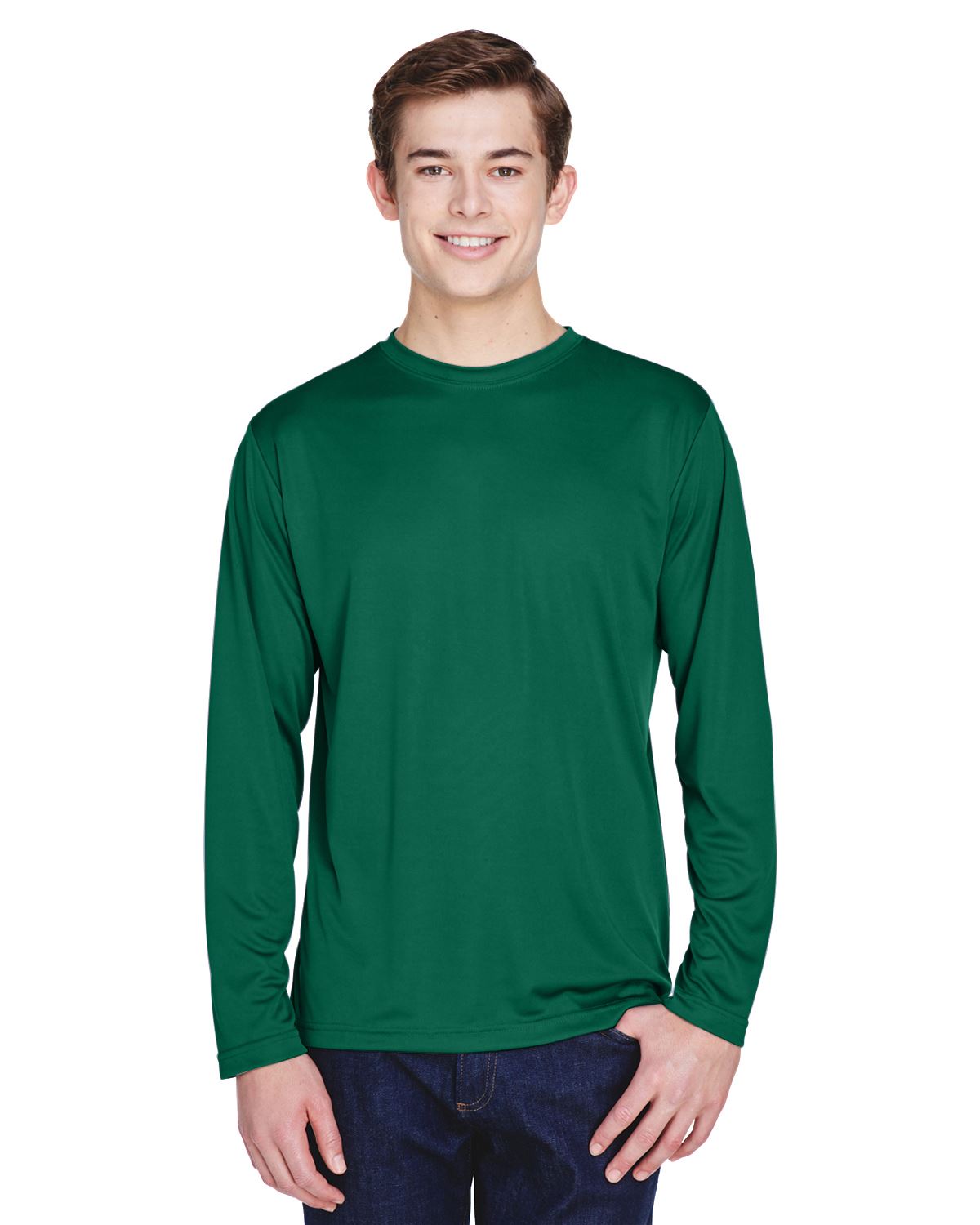 Team 365 Mens Long Sleeve T-Shirt Dri-Fit Performance Workout UV Protect TT11L - Picture 15 of 41