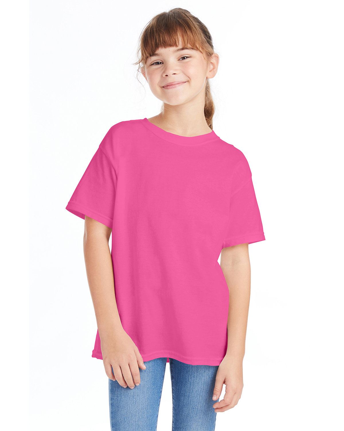 Hanes Youth 5.2 oz Short Sleeves ComfortSoft Cotton XS-XL T-Shirt 5480 - Picture 38 of 39