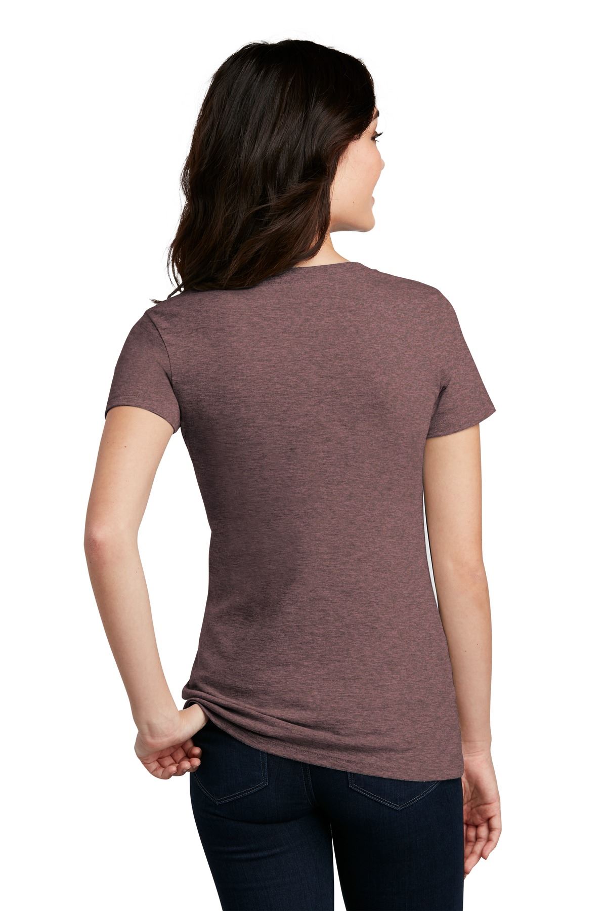 District Womens Short Sleeve Perfect Blend V Neck Stylish T-Shirt DM1190L - Picture 42 of 44