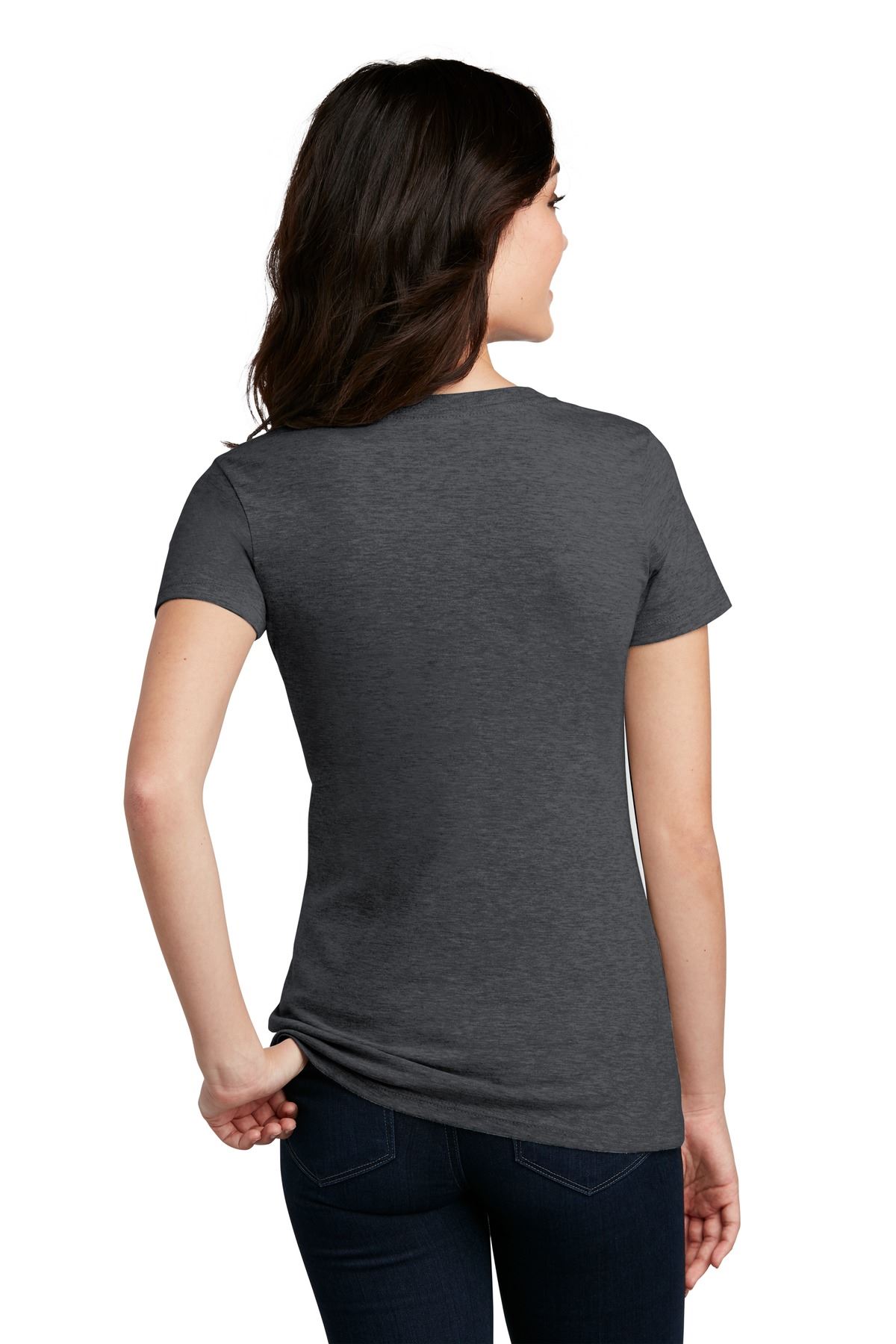 District Womens Short Sleeve Perfect Blend V Neck Stylish T-Shirt DM1190L - Picture 18 of 44