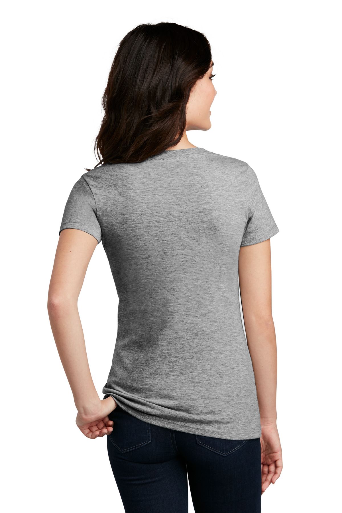 District Womens Short Sleeve Perfect Blend V Neck Stylish T-Shirt DM1190L - Picture 14 of 44