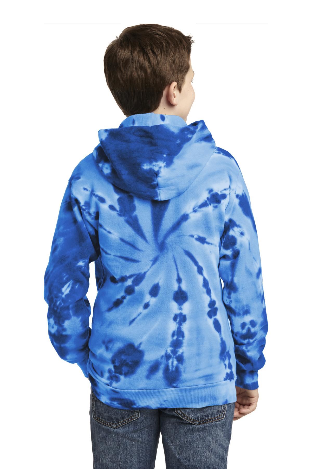 Port & Company Tie-Dye Youth Pullover Hooded Sweatshirt With Pockets M-PC146Y - Picture 19 of 21