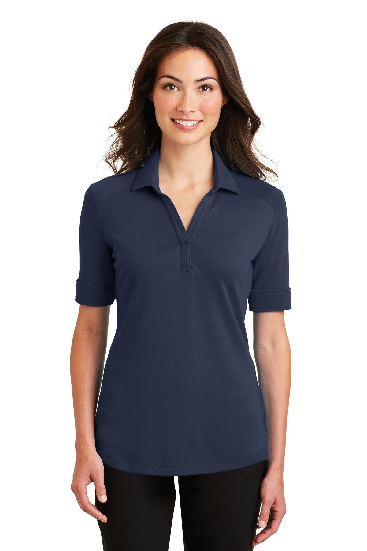 Port Authority Womens Silk Touch Interlock Performance Polo Shirt L5200 - Picture 8 of 21