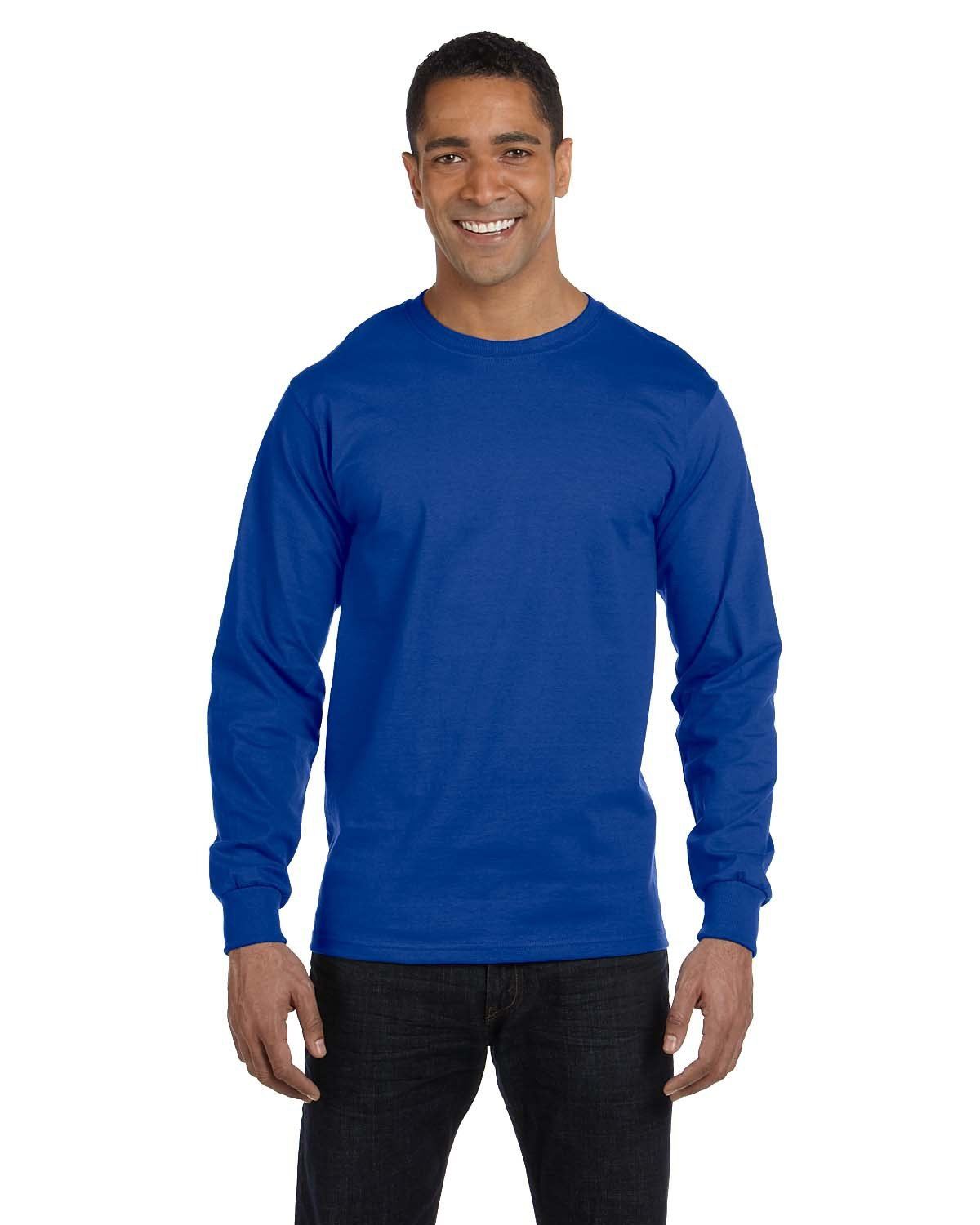 Hanes Men's ComfortSoft Essential-T 100% Cotton Long Sleeve S-3XL T-Shirt R5286 - Picture 13 of 23