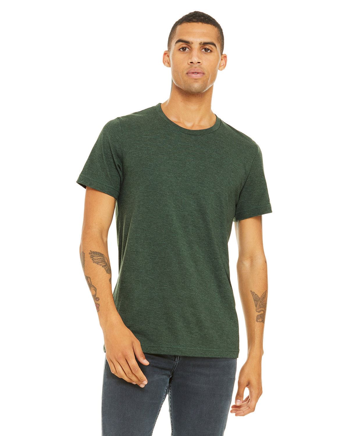 BELLA+CANVAS Unisex Short Sleeve Heather CVC Crew Neck Stylish T-Shirt 3001CVC - Picture 16 of 51