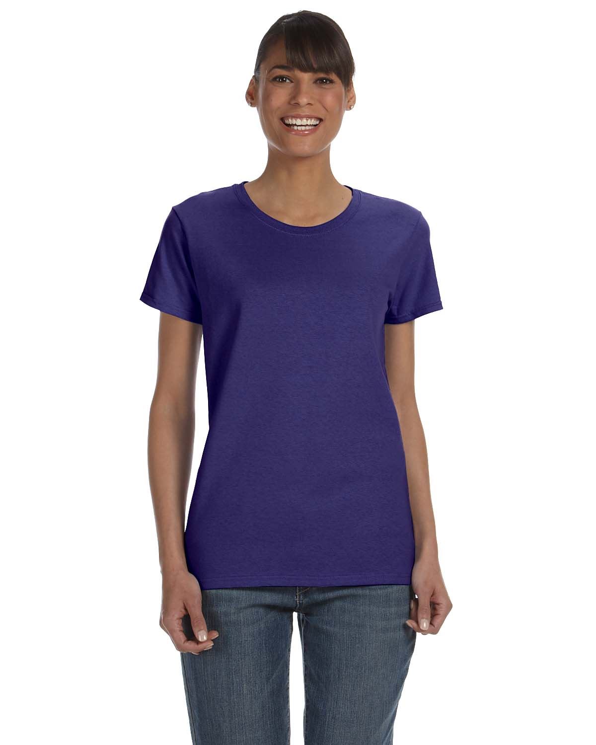 Gildan Womens T-Shirt Short Sleeves Heavy Cotton Ladies 5.3 oz Missy Fit MG500L - Picture 17 of 31