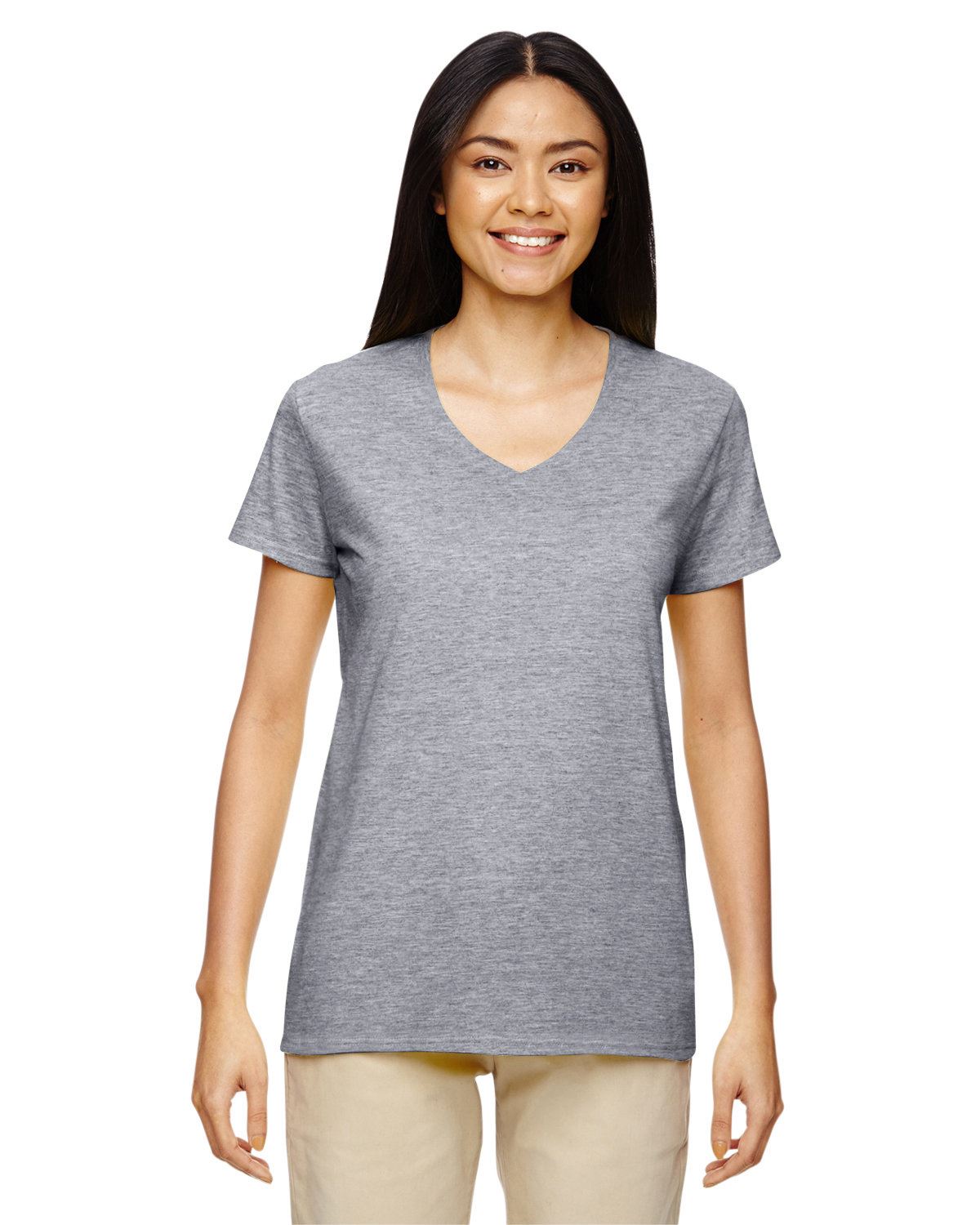 NEW Gildan Women's Heavy Cotton Short Sleeves Ladies V-Neck T-Shirt M-G500VL - Picture 9 of 27
