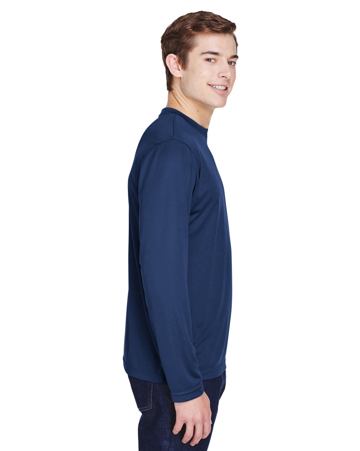 Team 365 Mens Long Sleeve T-Shirt Dri-Fit Performance Workout UV Protect TT11L - Picture 14 of 41