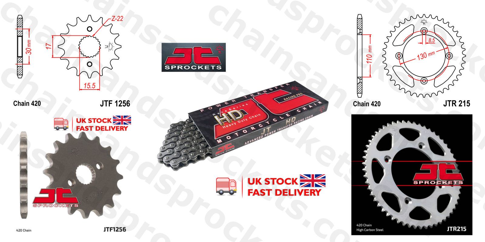 Details about JT- STD Chain Sprocket Kit 15t 50t 420HDR 116 fits Honda CR85  R 03-04