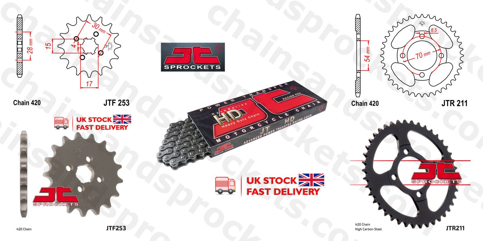 HONDA C90 CHAIN AND SPROCKET KIT HEAVY DUTY 84-02 HONDA C90 CHAIN AND SPROCKET KIT HEAVY DUTY 84-02