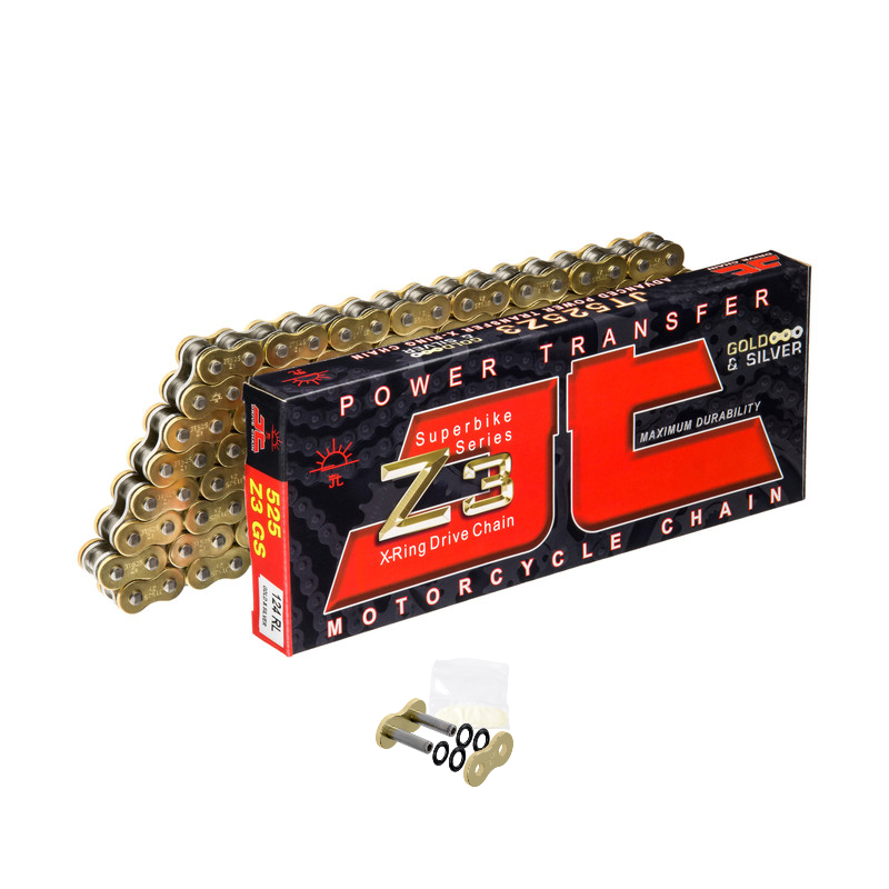 JT 525 Z3 Gold & Silver Super Heavy Duty X-Ring Motorcycle Drive