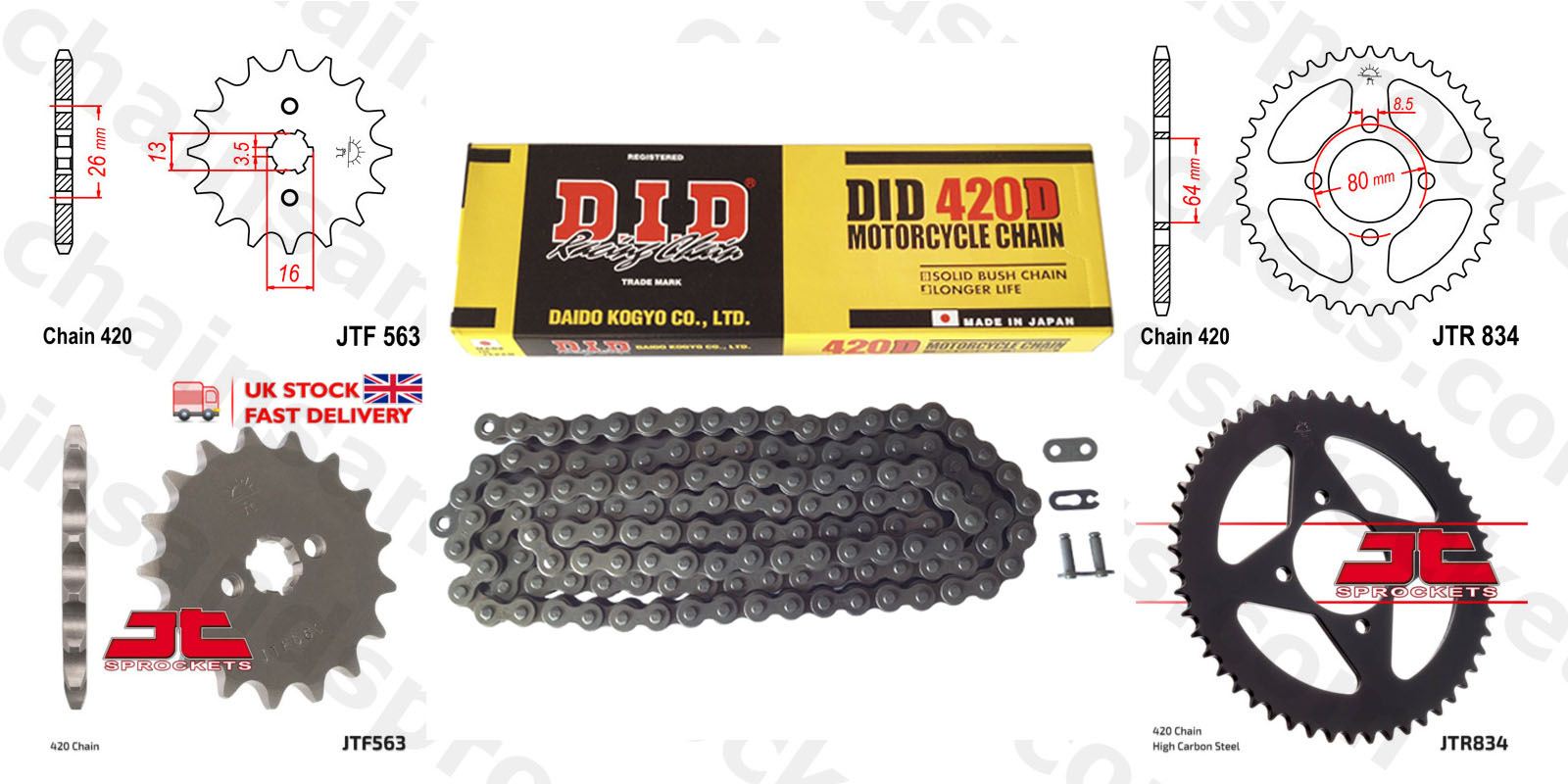 tom⭐︎ Yamaha V70 76 DID Chain Kit 13t 36t 420D 102 | eBay