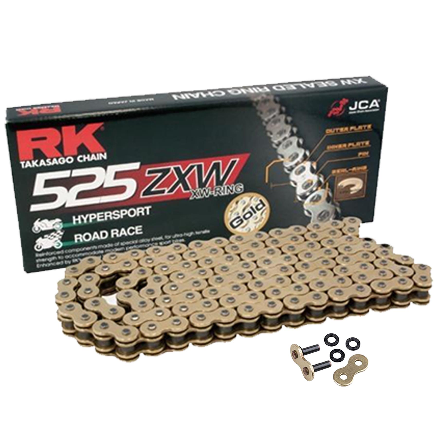 RK Gold XW-Ring 525 ZXW 108 Link Chain fits Kawasaki ZX-7RR ZX750