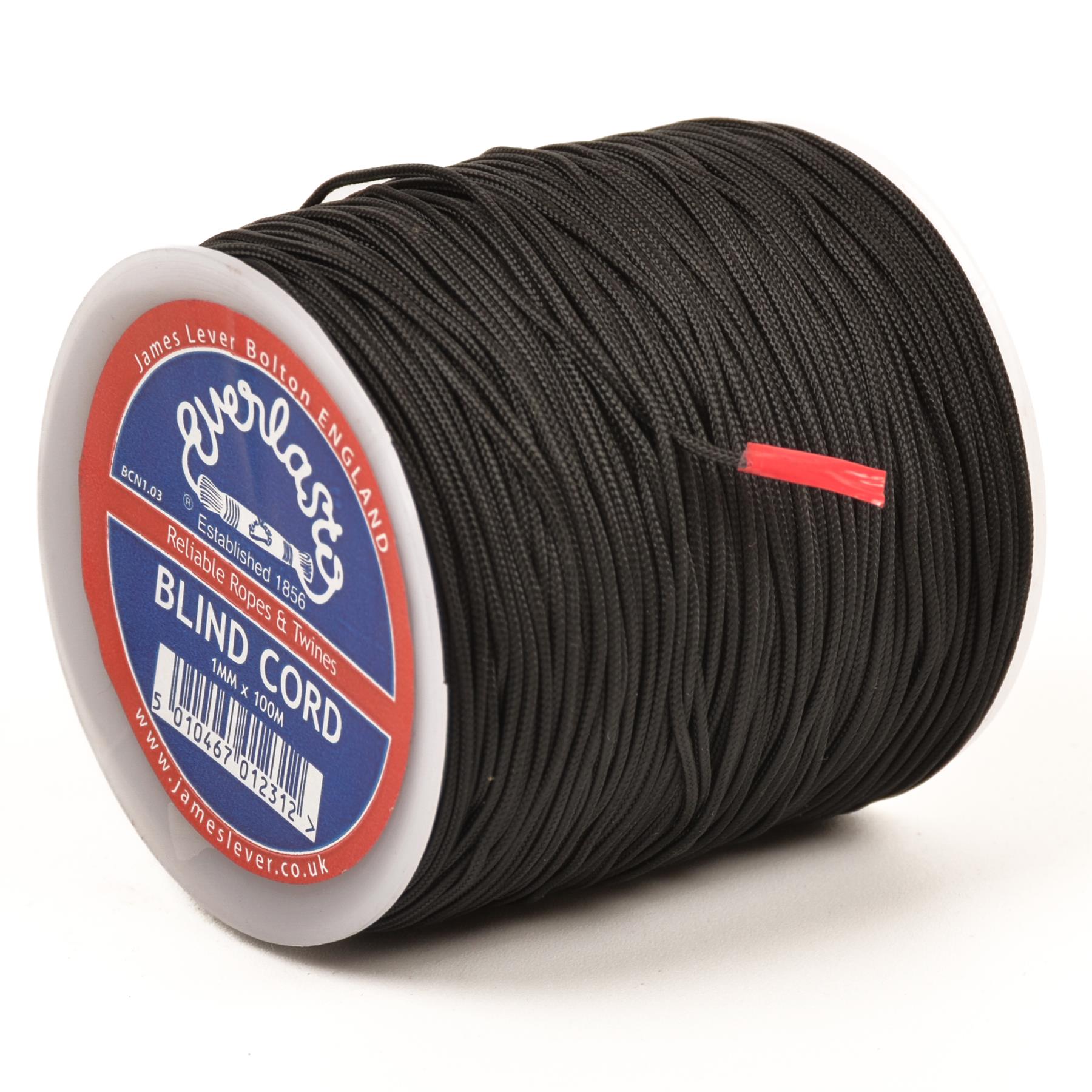EVERLASTO 1.5MM NAILON CABLE CIEGO FUERTE CORDÓN SINTÉTICO BLANCO NEGRO - 50M, 100M - Imagen 2 de 3