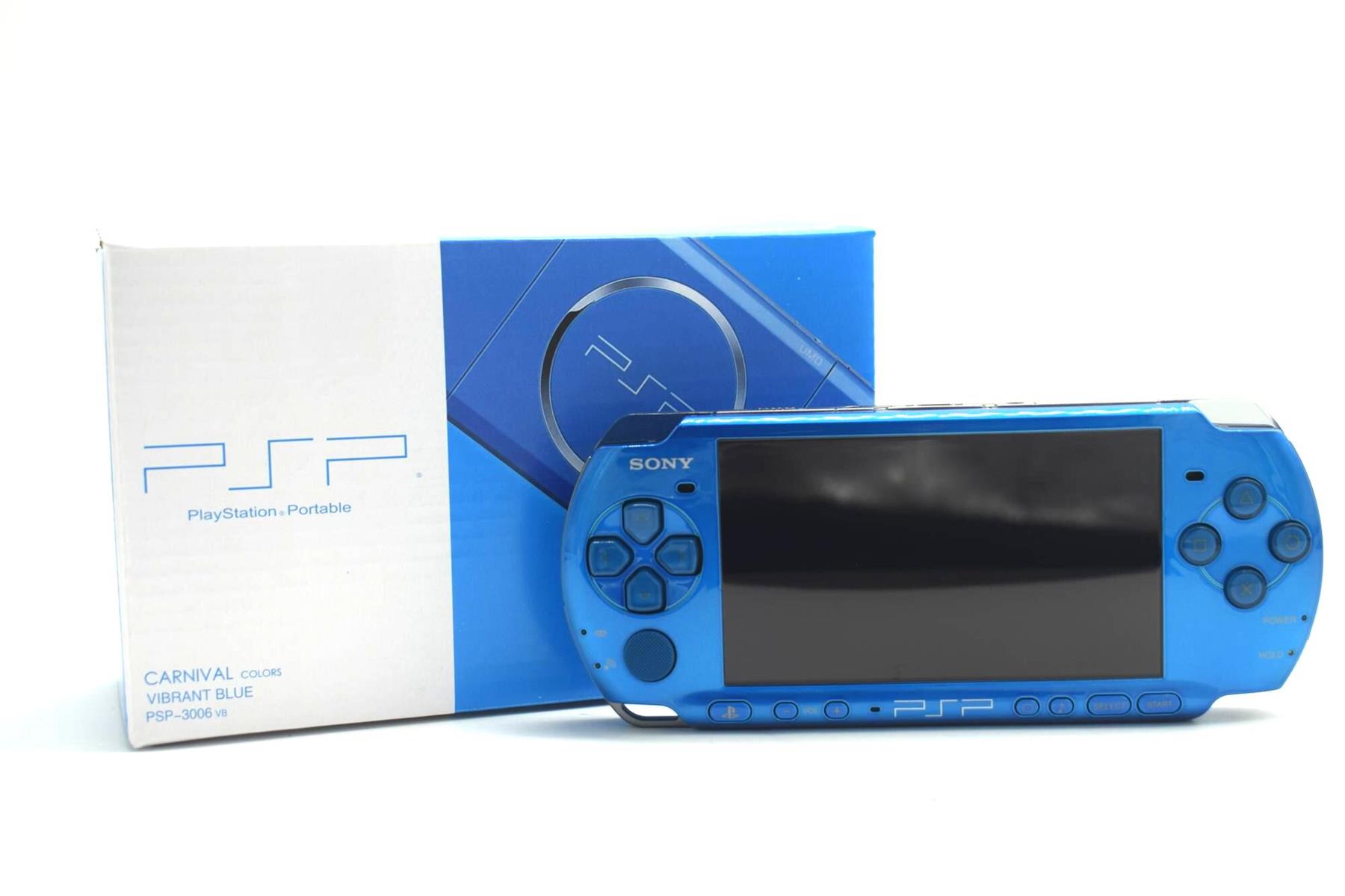 Sony PSP 3000 Handheld Console System Vibrant Blue Charger