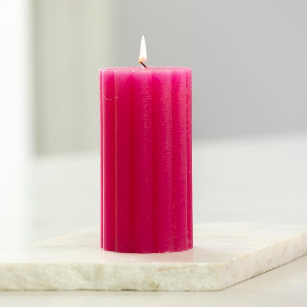 Rosa Stumpenkerze, 1 Jakobsmuschelform Hot Pink Fuchsia Chunky Rustikal Kerze - Bild 10 von 16