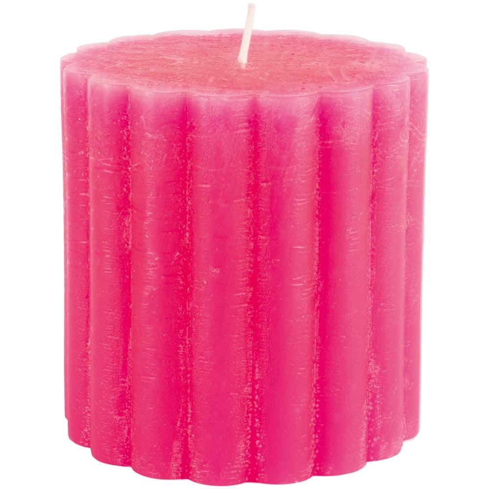 Rosa Stumpenkerze, 1 Jakobsmuschelform Hot Pink Fuchsia Chunky Rustikal Kerze - Bild 15 von 16