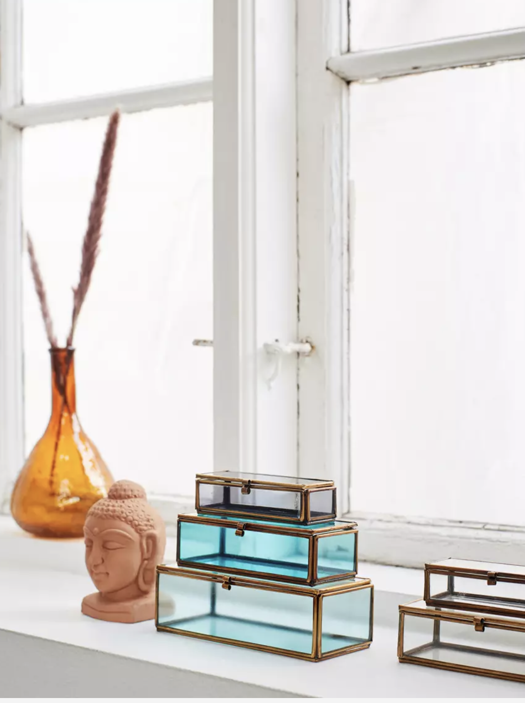 Glass Trinket Boxes, Set of 3 Glass Storage Box, Small Glass Box Jewellery - Picture 8 of 8