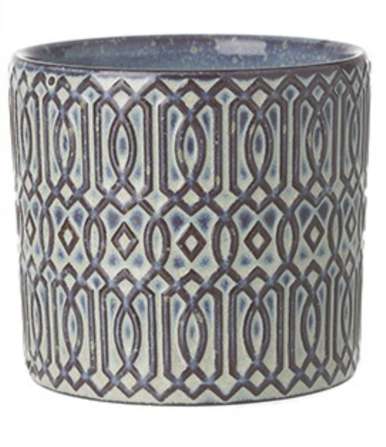 Retro Geometrische Zimmer Pflanzkübel Abdeckung, 1x Blau Grün Topf Pflanzgefäß - Bild 9 von 10
