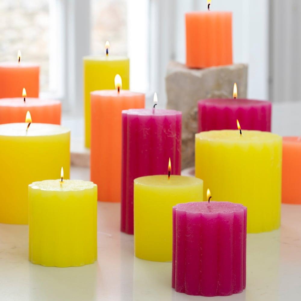 Rosa Stumpenkerze, 1 Jakobsmuschelform Hot Pink Fuchsia Chunky Rustikal Kerze - Bild 9 von 16