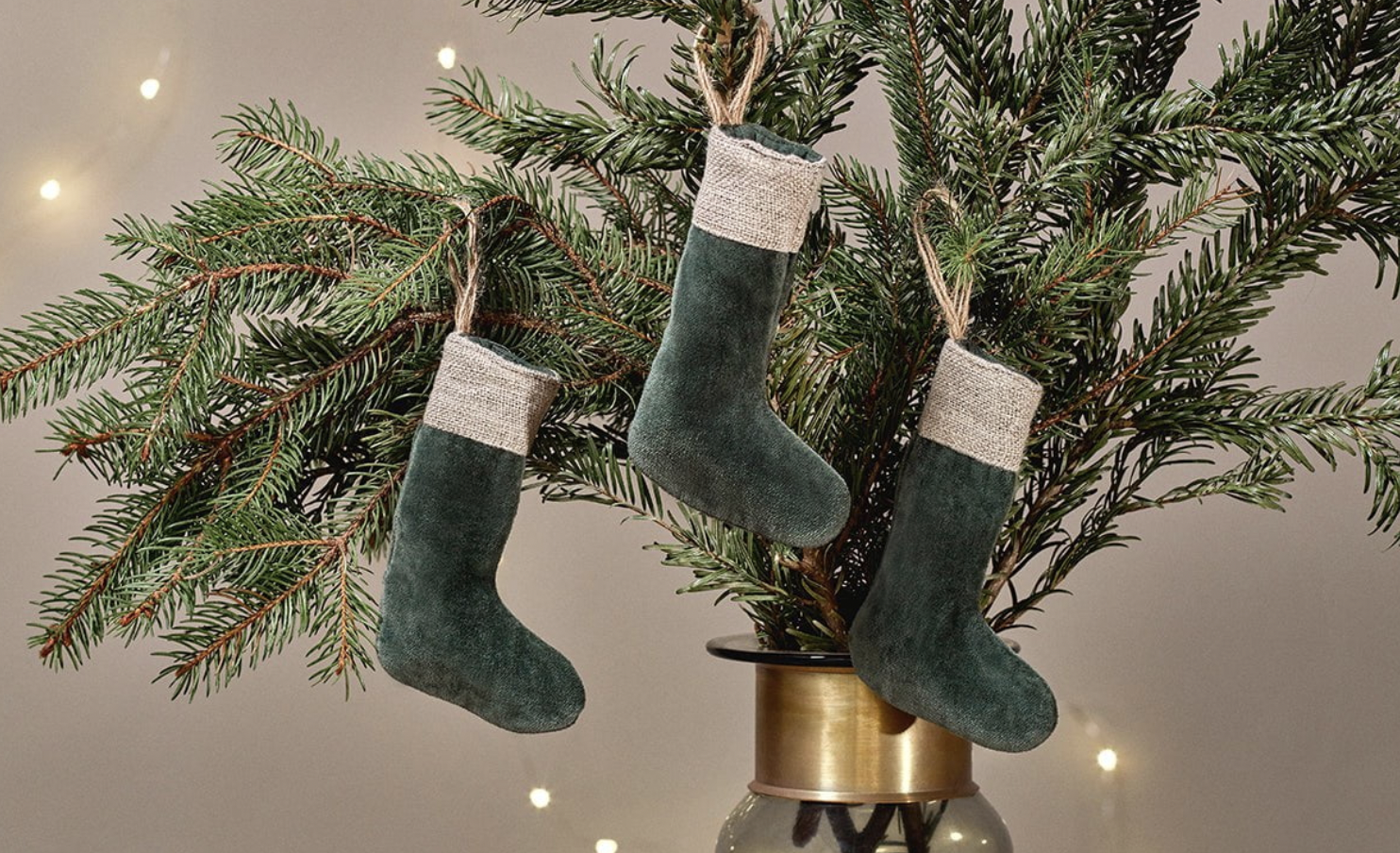 3 Mini Christmas Baubles, Miniature Xmas Stockings, 3 Colours Karru Nkuku - Picture 12 of 16