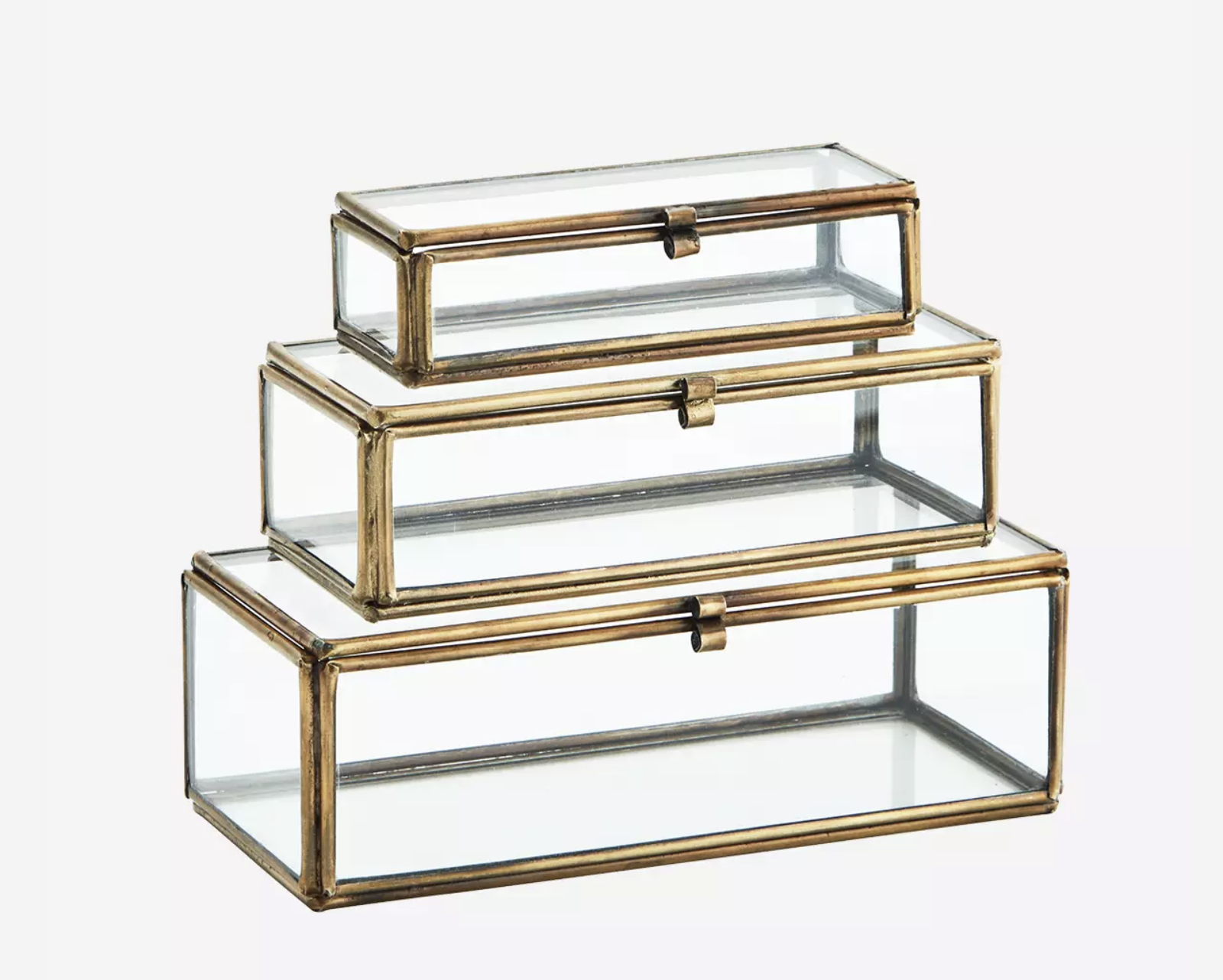 Glass Trinket Boxes, Set of 3 Glass Storage Box, Small Glass Box Jewellery - Picture 7 of 8
