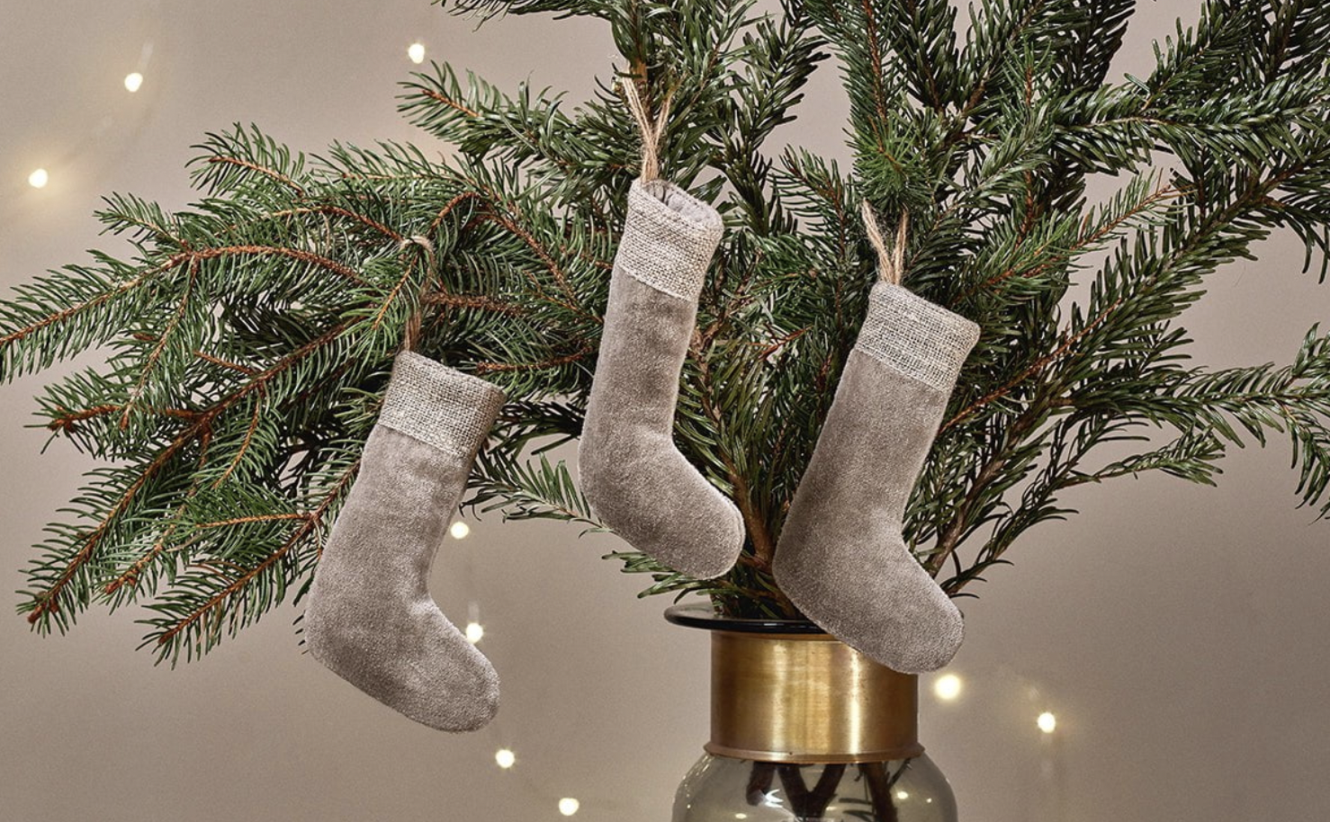 3 Mini Christmas Baubles, Miniature Xmas Stockings, 3 Colours Karru Nkuku - Picture 14 of 16