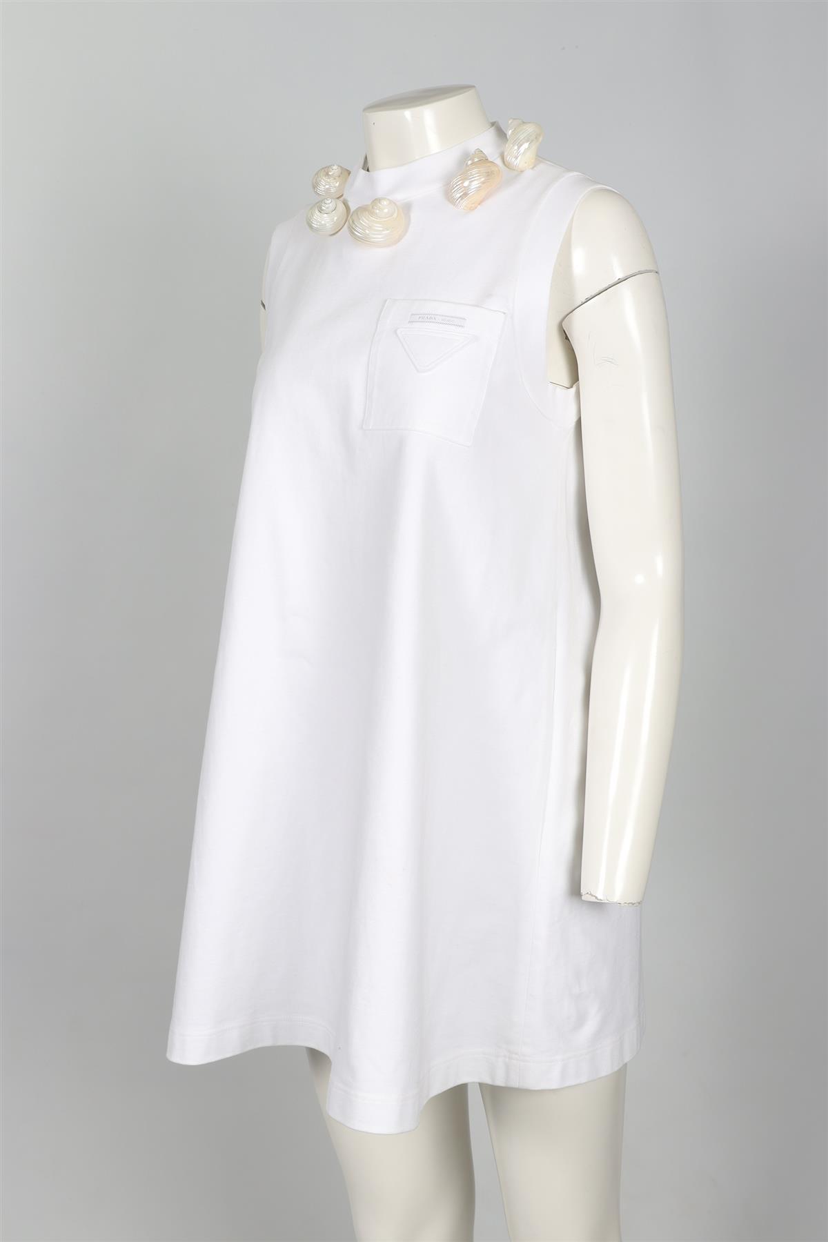 ワンピース PRADA WHITE COTTON MINI DRESS PRADA WHITE 2019 COTTON MINI DRESS IT 38 UK 6 | eBay