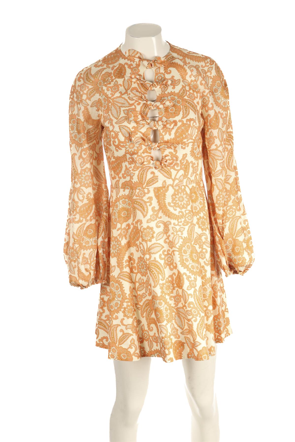chinese dress ladies Frill Hem Strappy Linen Mini Dress  Secret Label
