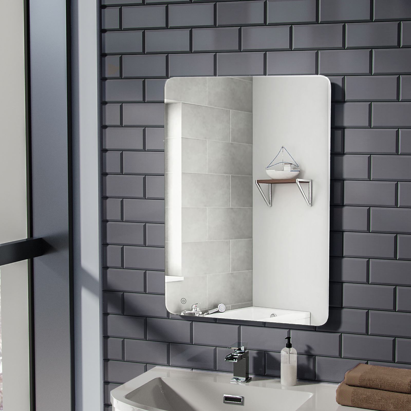 Edale Bathroom Modern LED IP44 Illuminated Rectangular Demister Mirror 500 X 700 eBay