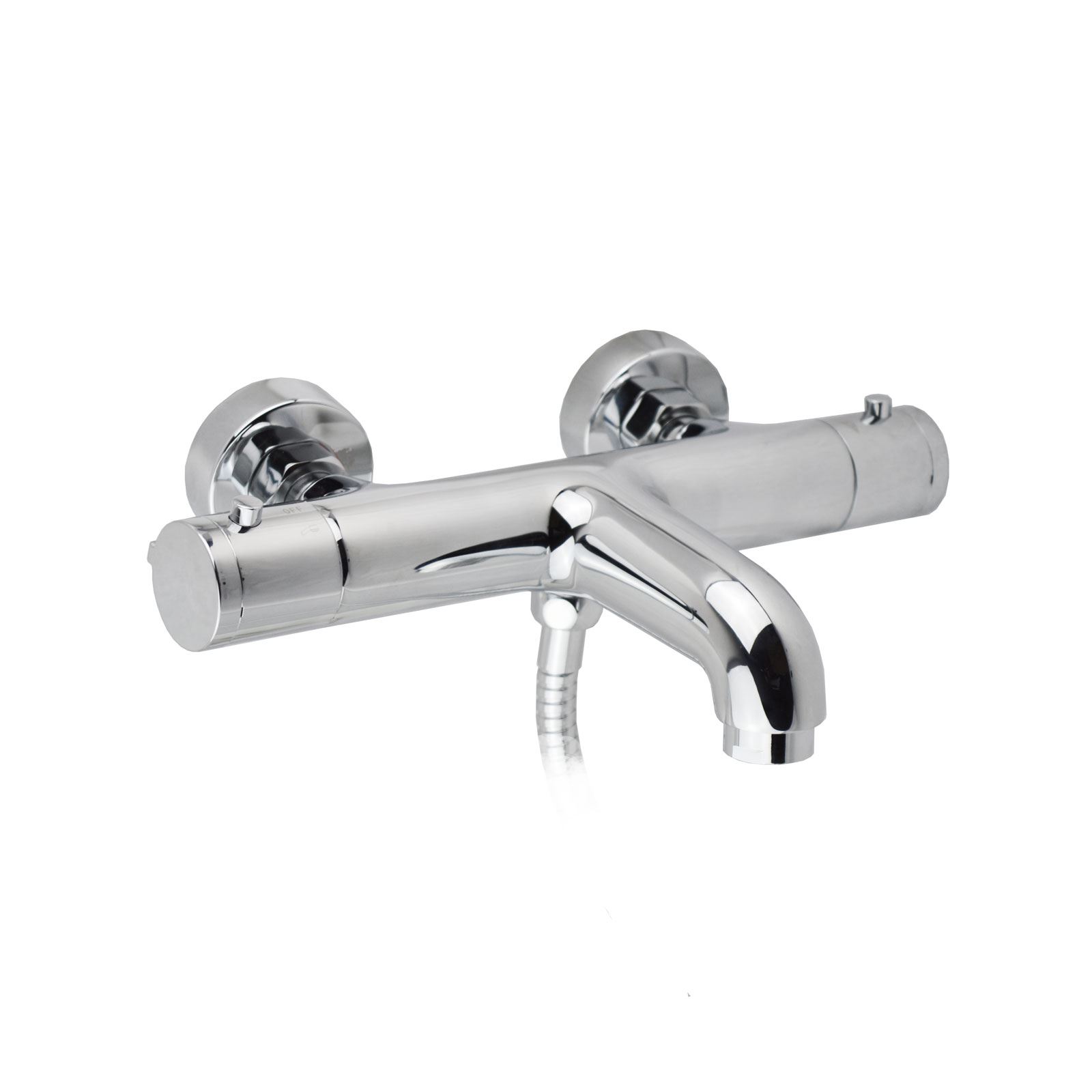 THERMOSTATIC WALL MOUNTED CHROME BATH SHOWER MIXER TAP 10 YEAR