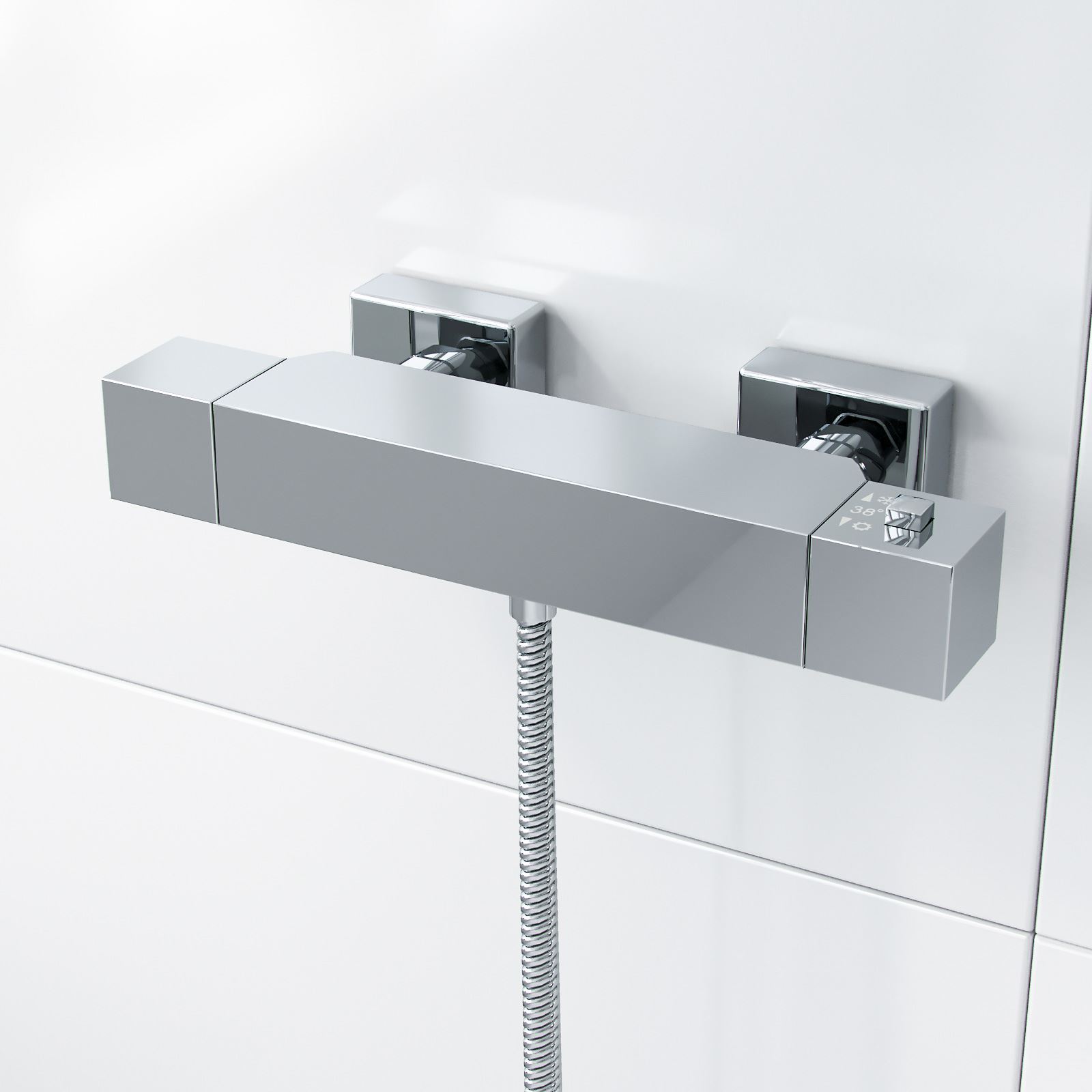 Alice Bathroom Square Thermostatic Bathroom Bar Shower Mixer Valve eBay