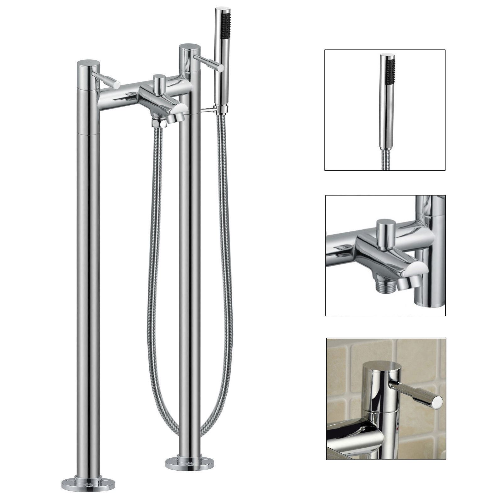BLOSSOM FREESTANDING BATH SHOWER MIXER PIPE LEGS CHROME BATHROOM SOLID