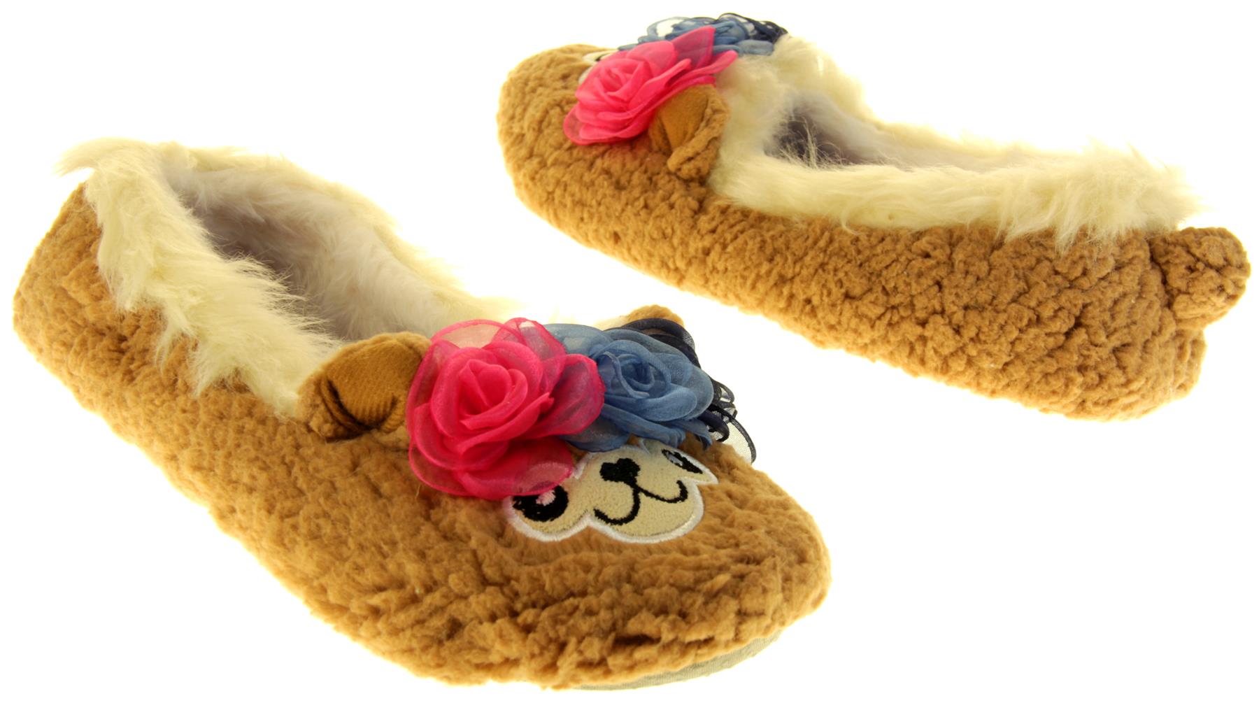 Womens DUNLOP Winter Comfy Warm Light Ballerina Ballet Slippers Size 3