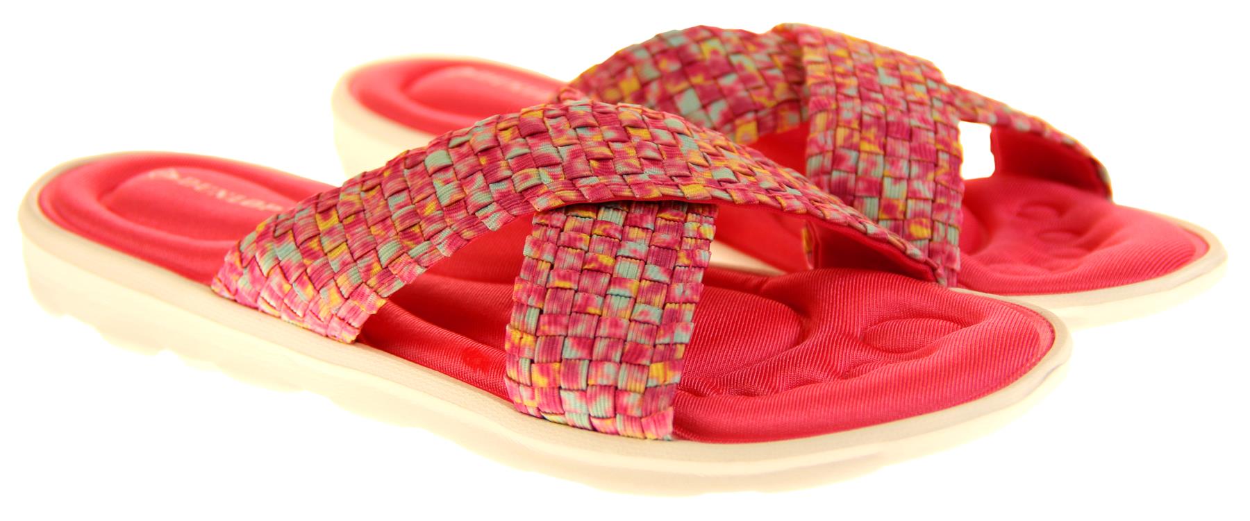 Womens Dunlop Sandals Memory Foam Ladies Sliders Holiday Flip Flops Sz