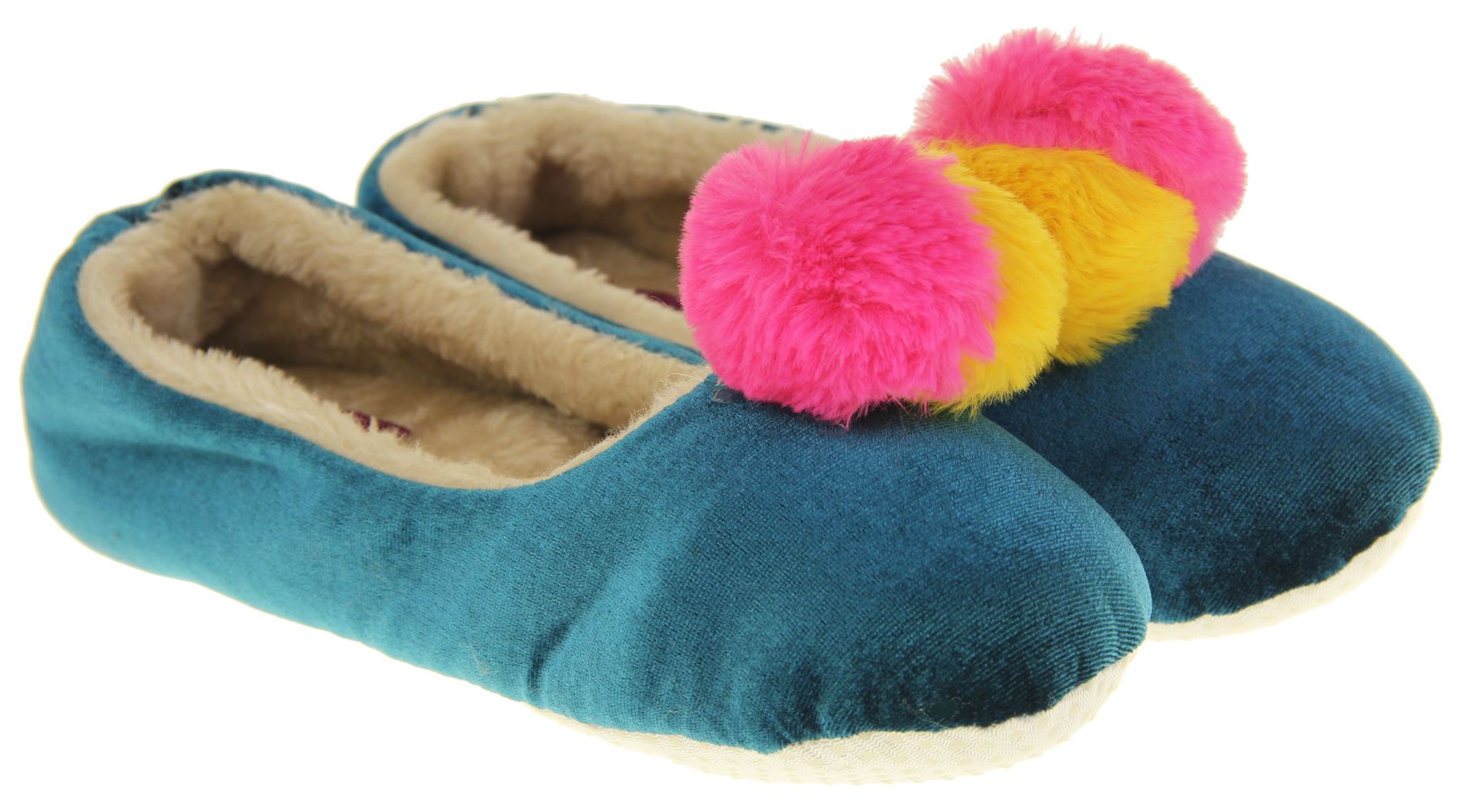 Womens DUNLOP Winter Comfy Warm Light Ballerina Ballet Slippers Size 3