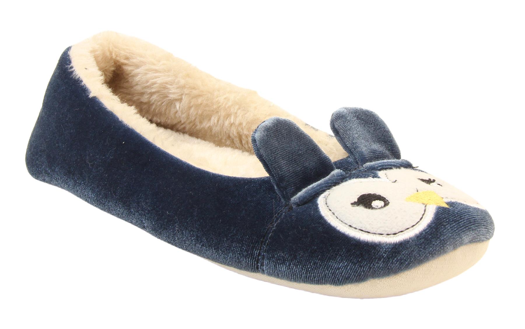 Womens DUNLOP Winter Comfy Warm Light Ballerina Ballet Slippers Size 3