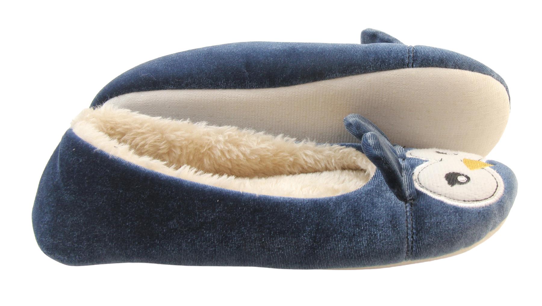 Womens DUNLOP Winter Comfy Warm Light Ballerina Ballet Slippers Size 3