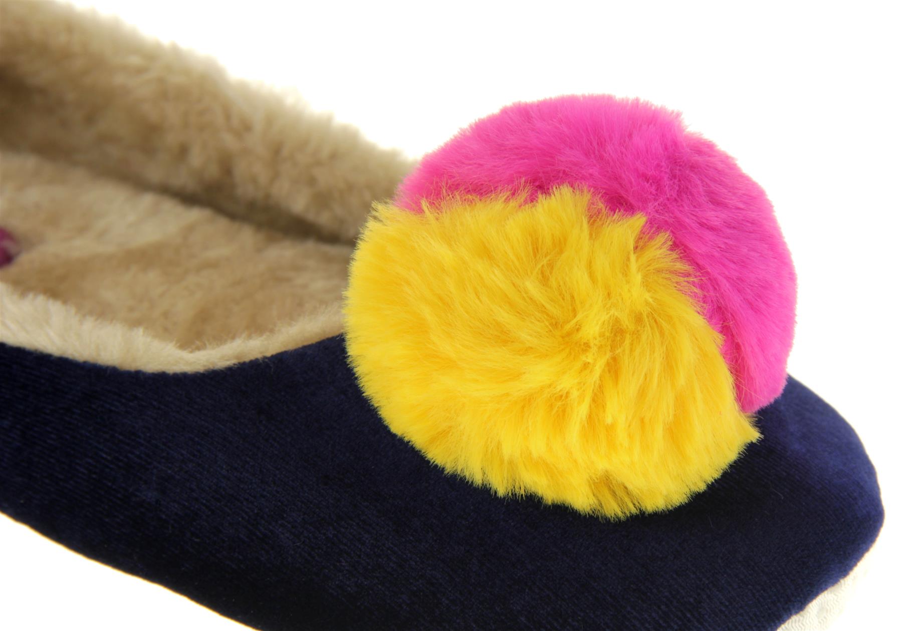 Womens DUNLOP Winter Comfy Warm Light Ballerina Ballet Slippers Size 3