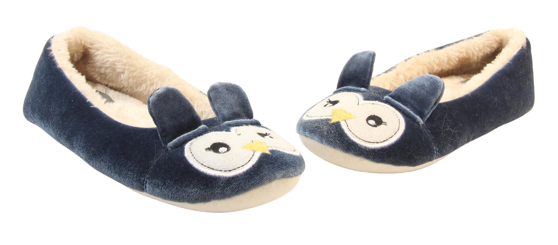 Womens DUNLOP Winter Comfy Warm Light Ballerina Ballet Slippers Size 3