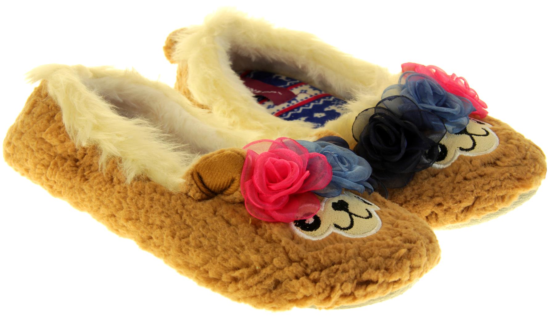 Womens DUNLOP Winter Comfy Warm Light Ballerina Ballet Slippers Size 3