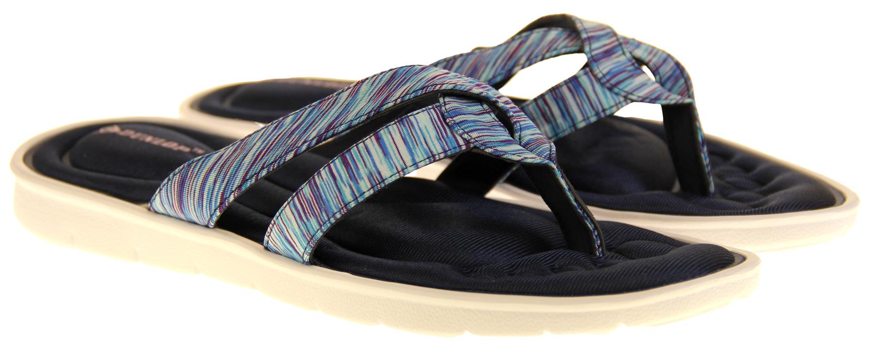 Womens Dunlop Sandals Memory Foam Ladies Sliders Holiday Flip Flops Sz