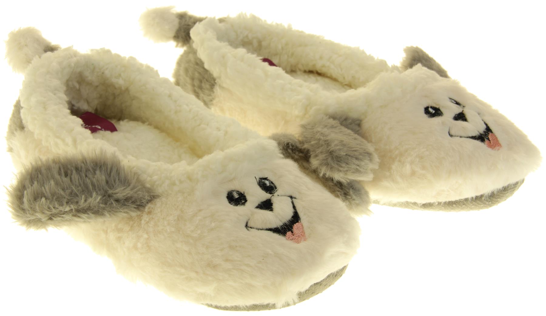 Womens DUNLOP Winter Comfy Warm Light Ballerina Ballet Slippers Size 3