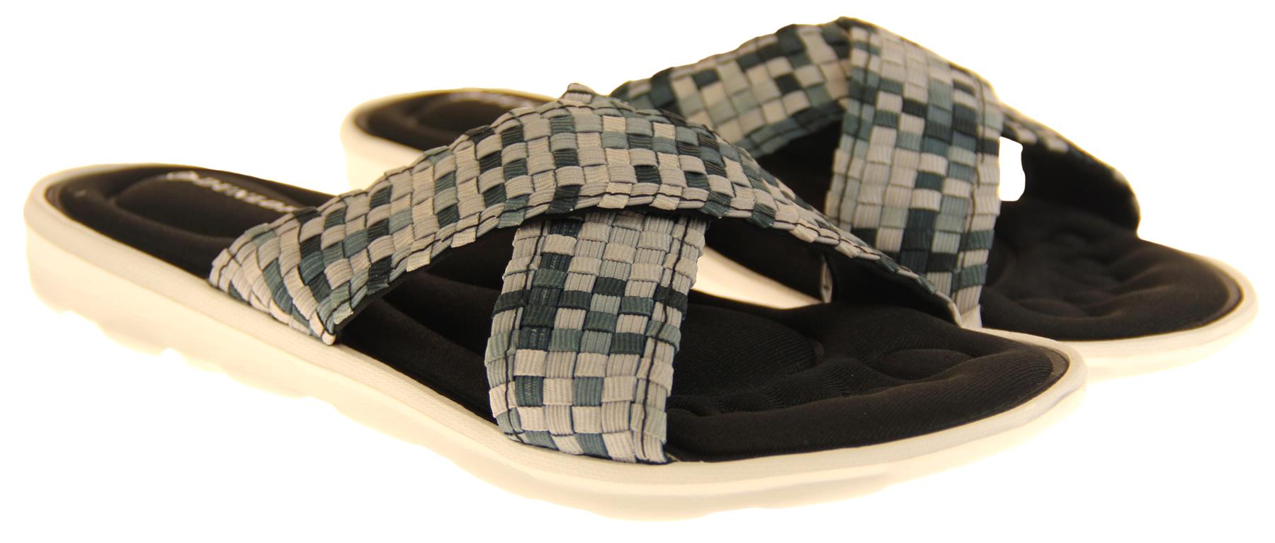Womens Dunlop Sandals Memory Foam Ladies Sliders Holiday Flip Flops Sz