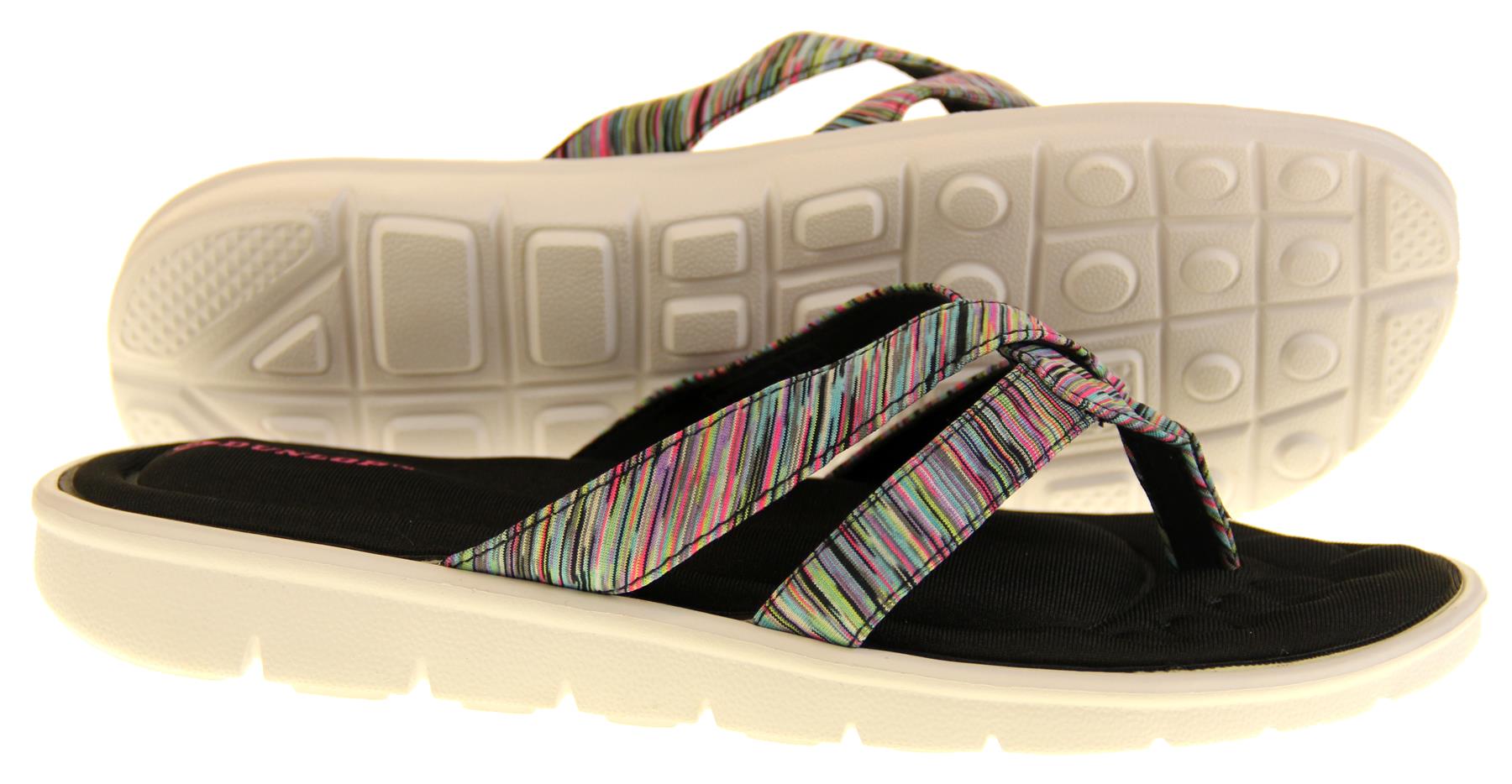 Womens Dunlop Sandals Memory Foam Ladies Sliders Holiday Flip Flops Sz