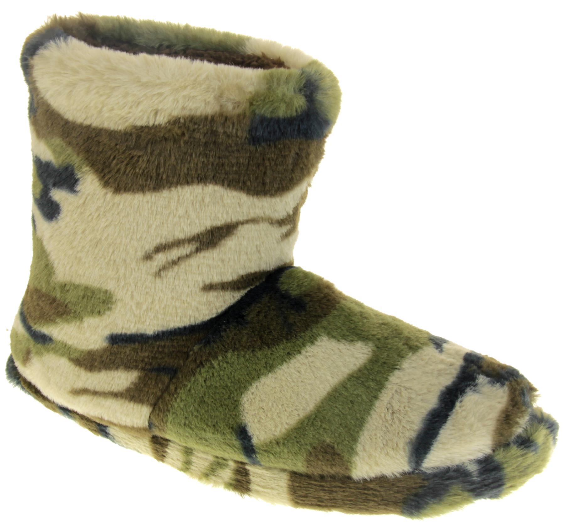 Mens Dunlop Warm Faux Fur Lined Slipper Boots Size 6 7 8 9 10 11 12 eBay