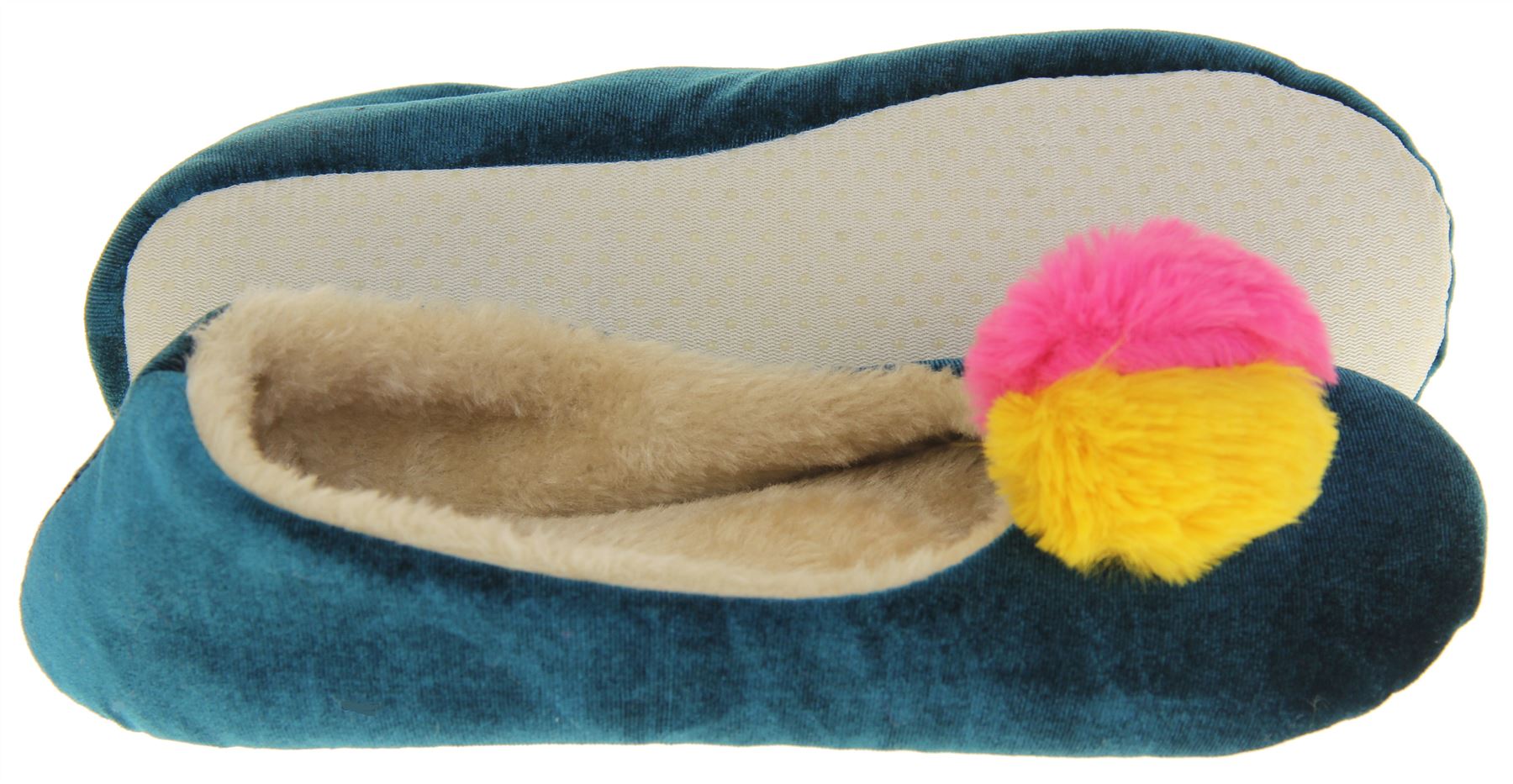 Womens DUNLOP Winter Comfy Warm Light Ballerina Ballet Slippers Size 3