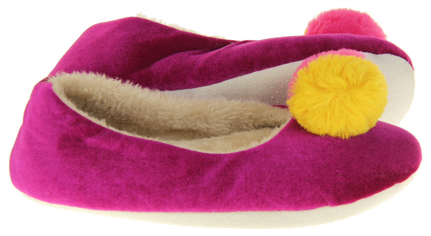 Womens DUNLOP Winter Comfy Warm Light Ballerina Ballet Slippers Size 3